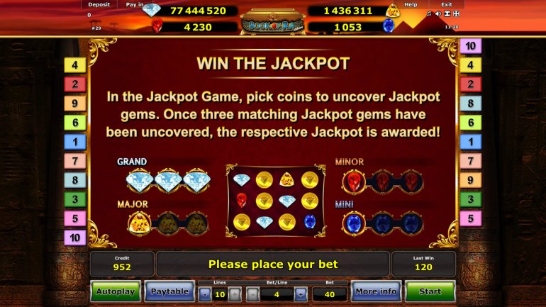 игровой автомат Book of Ra Jackpot Edition от Novomatic